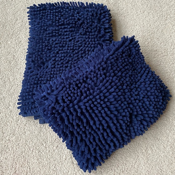 Bath Navy Blue Plush Bathroom Rug Set Of 2 Poshmark